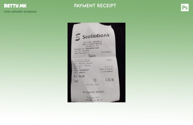 Модерен стил на шаблон за потврда за плаќање на Canada Scotiabank